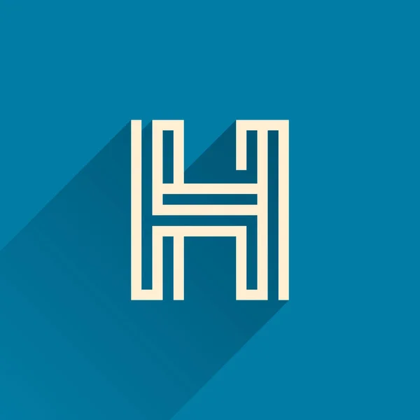 Paralel Çizgiden Oluşan Maze Harfi Logosu Düz Vektör Tasarımı Yapboz — Stok Vektör