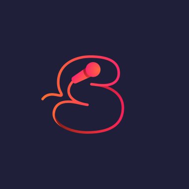 Mikrofon kablosundan yapılmış S harfi logosu. Bu simge bir müzik şirketi reklamı, neon ışığı, karaoke kimliği vb. için kullanılabilir..