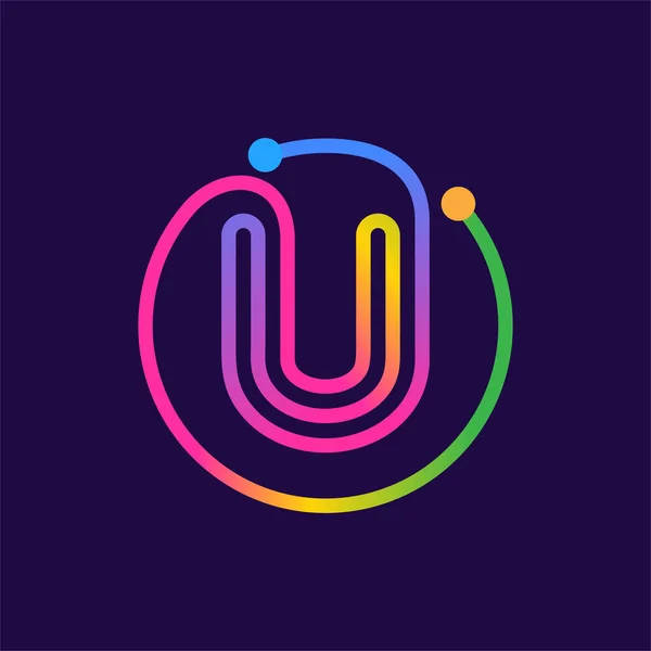 Логотип Буквы Окружности Разноцветный Векторный Дизайн Градиента Использован Рекламы Технологий — стоковый вектор