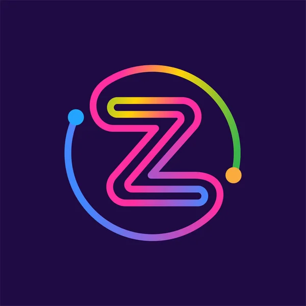 Logo Kruhového Obvodu Multicolor Gradient Vektor Design Lze Použít Pro — Stockový vektor