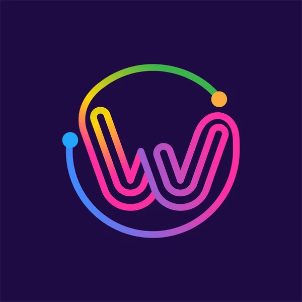 Písmeno Logo Kruhového Obvodu Multicolor Gradient Vektor Design Lze Použít — Stockový vektor