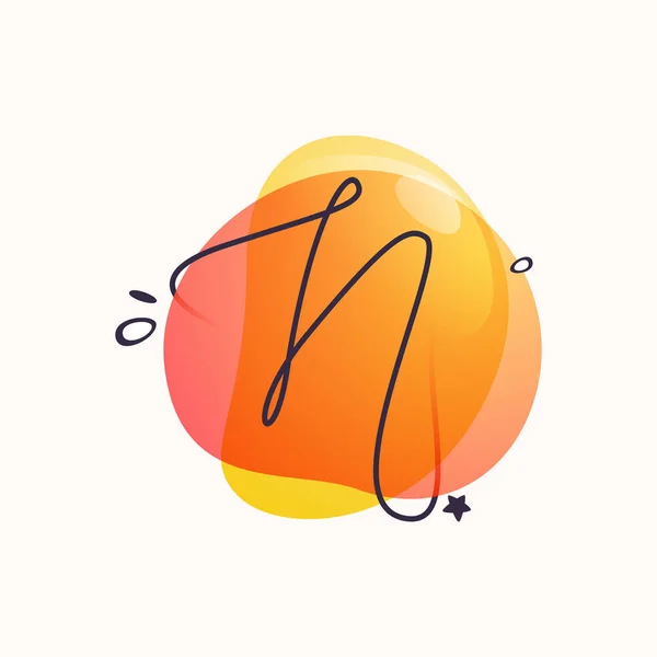 Písmeno Logo Barevné Tekutiny Akvarel Abstraktní Tvar Pozadí Přechod Překrývající — Stockový vektor