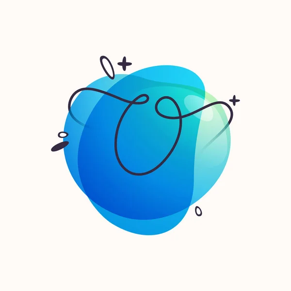 Písmeno Logo Barevné Tekutiny Akvarel Abstraktní Tvar Pozadí Přechod Překrývající — Stockový vektor