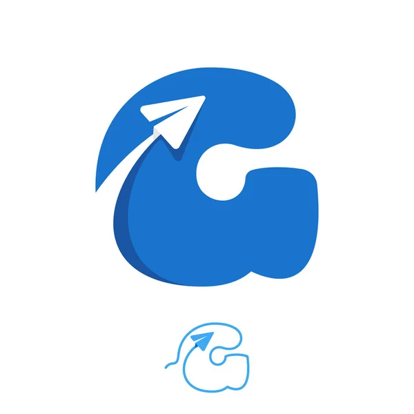 Letter Logo Set Bestaande Uit Lijn Negatief Ruimte Papier Vlak — Stockvector