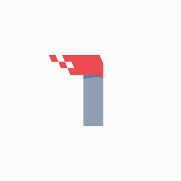 Lettre Logo Avec Ligne Motif Carreaux Taxi Parfait Pour Publicité — Image vectorielle