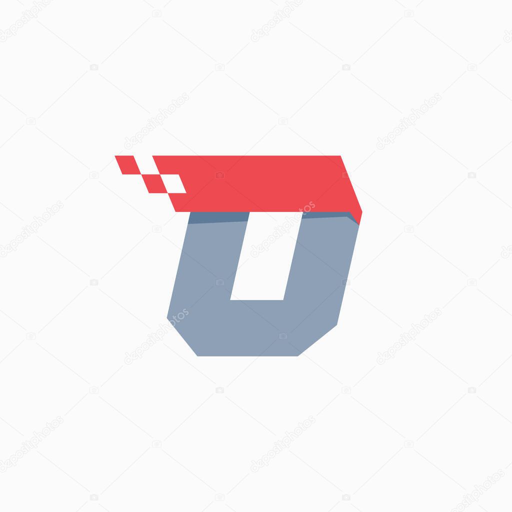 O letter logo with taxi checkered pattern line. Perfect for transport company advertising, sportswear sign, furious identity, etc.