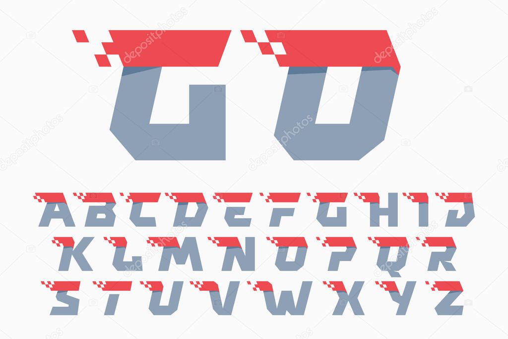 Alphabet with taxi checkered pattern line. Perfect for transport company advertising, sportswear sign, furious identity, etc.