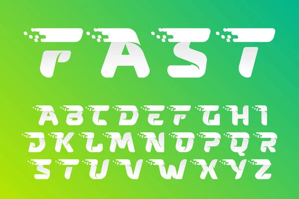 Fast Speed Alphabet Checkered Pixels Pattern Gradient Background Flat Vector — Stock Vector