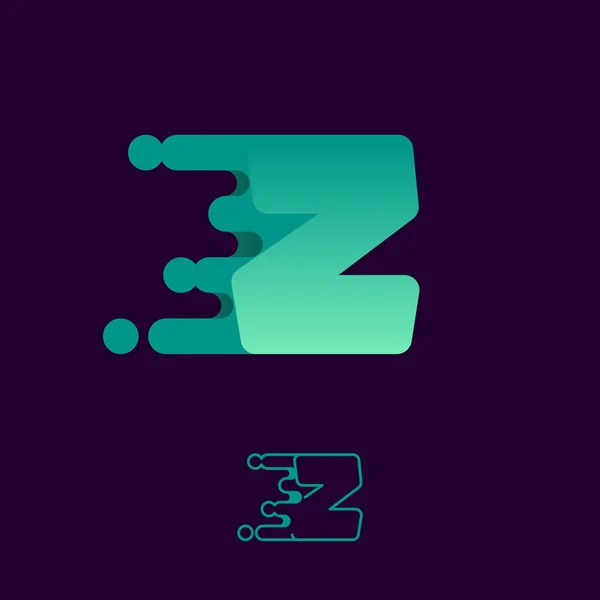 Rychlé Písmeno Logo Čárkami Tečkami Ideální Použití Pro Digitální Reklamy — Stockový vektor