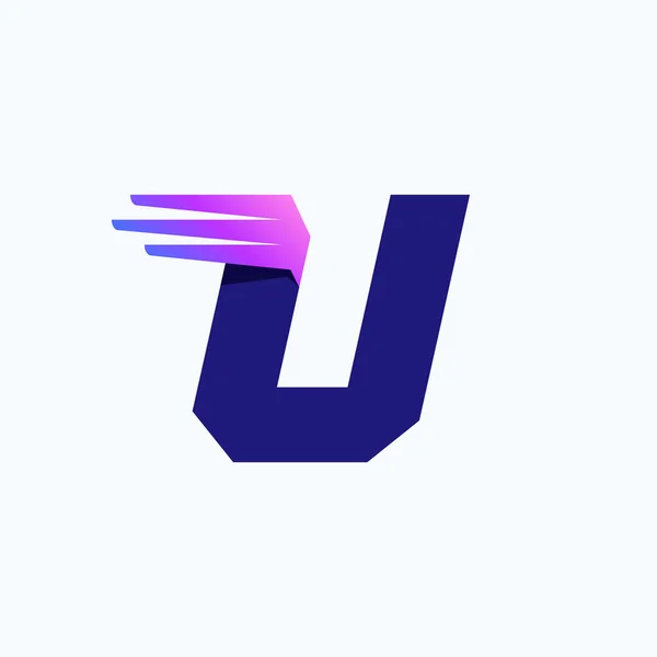 Letter Logo Met Snelle Snelheidslijnen Vleugels Corporate Branding Identiteit Ontwerp — Stockvector