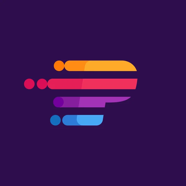 Letter Speed Lines Logo Design Template Colorful Creative Unique Icon — Stock Vector