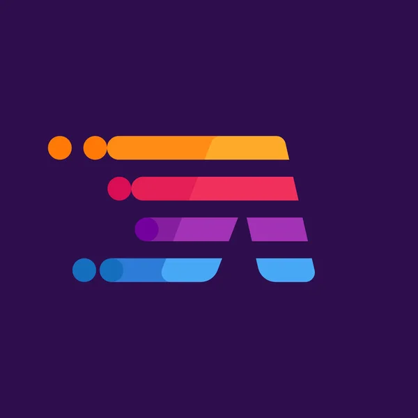 Letter Een Snelheid Lijnen Logo Ontwerp Template Kleurrijke Creatieve Unieke — Stockvector