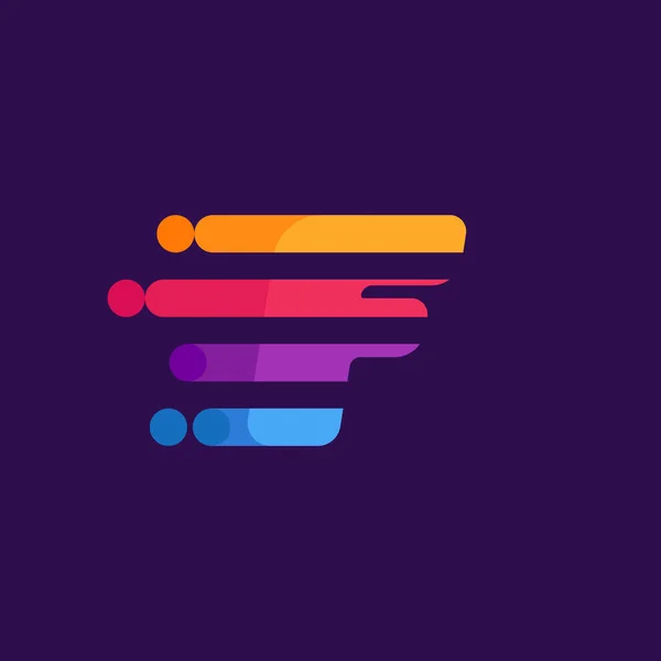 Letter Snelheidslijnen Logo Ontwerp Template Kleurrijke Creatieve Unieke Icoon Voor — Stockvector