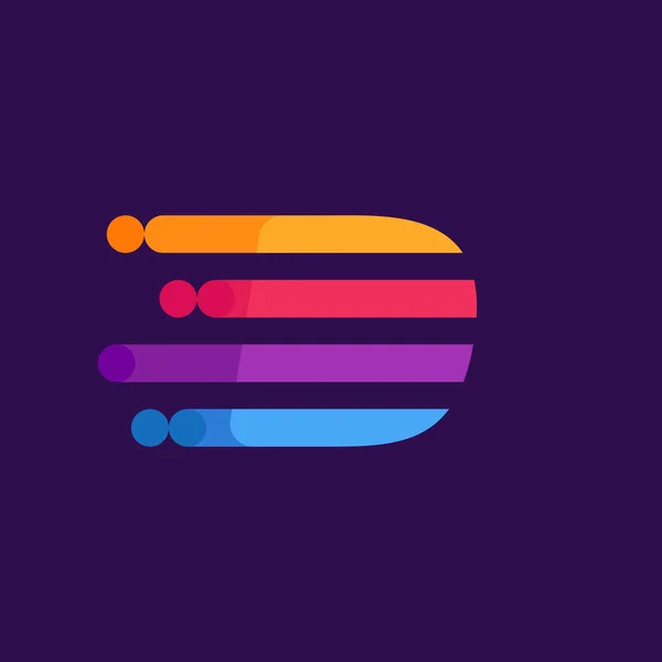 Buchstabe Speed Lines Logo Design Vorlage Bunte Kreative Einzigartige Ikone — Stockvektor
