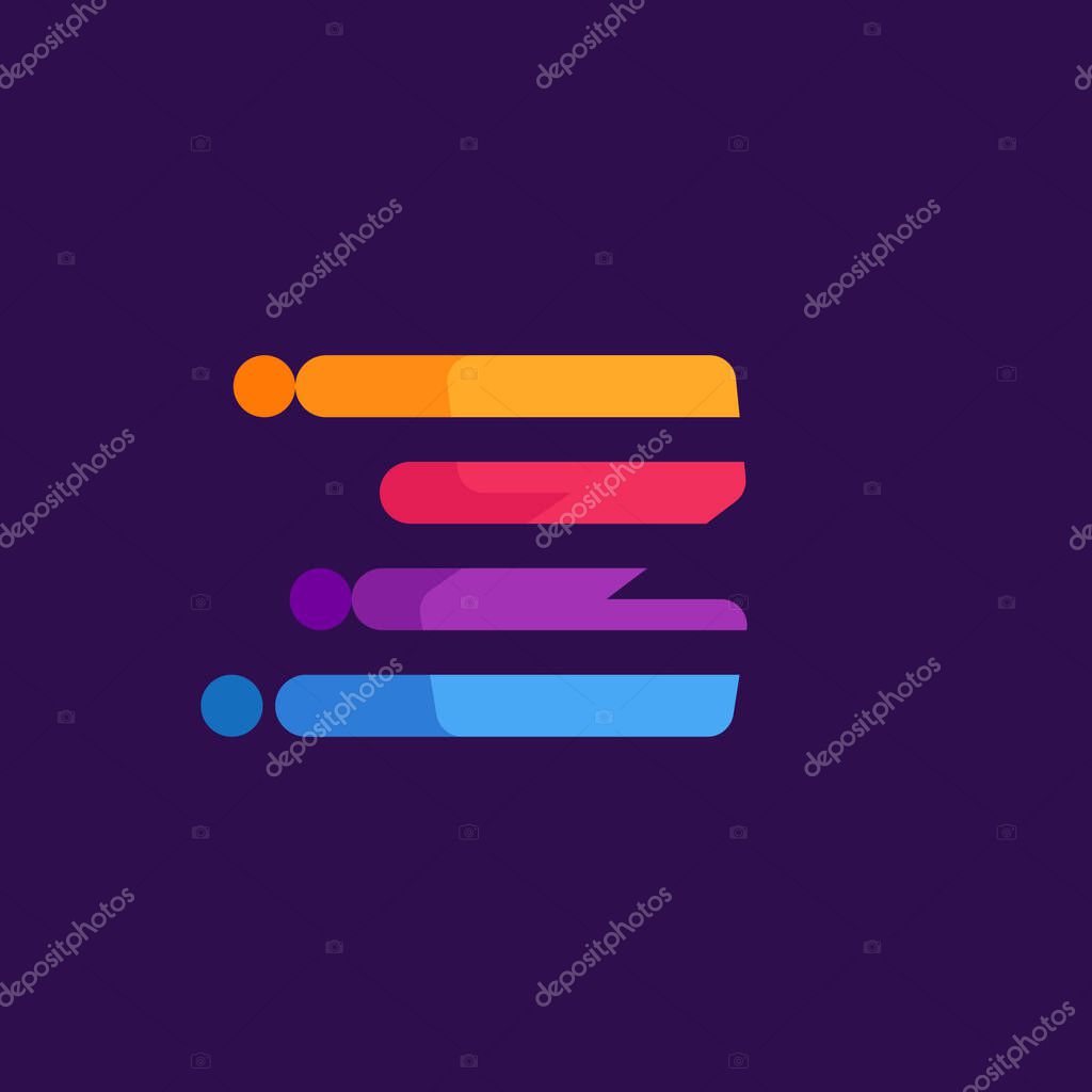 Letter Z speed lines logo design template. Colorful creative unique icon for multimedia ads, creative poster, sport identity, etc.