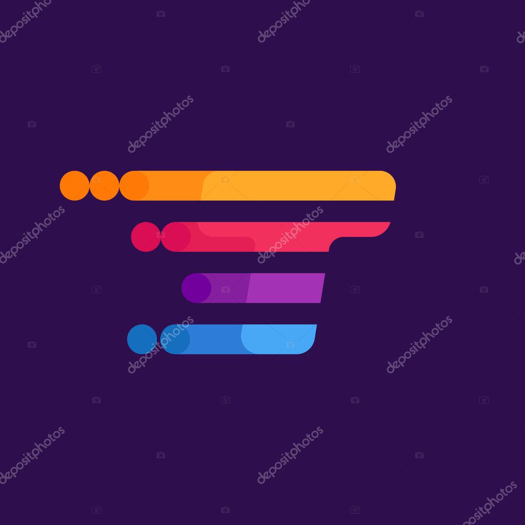 Letter T speed lines logo design template. Colorful creative unique icon for multimedia ads, creative poster, sport identity, etc.