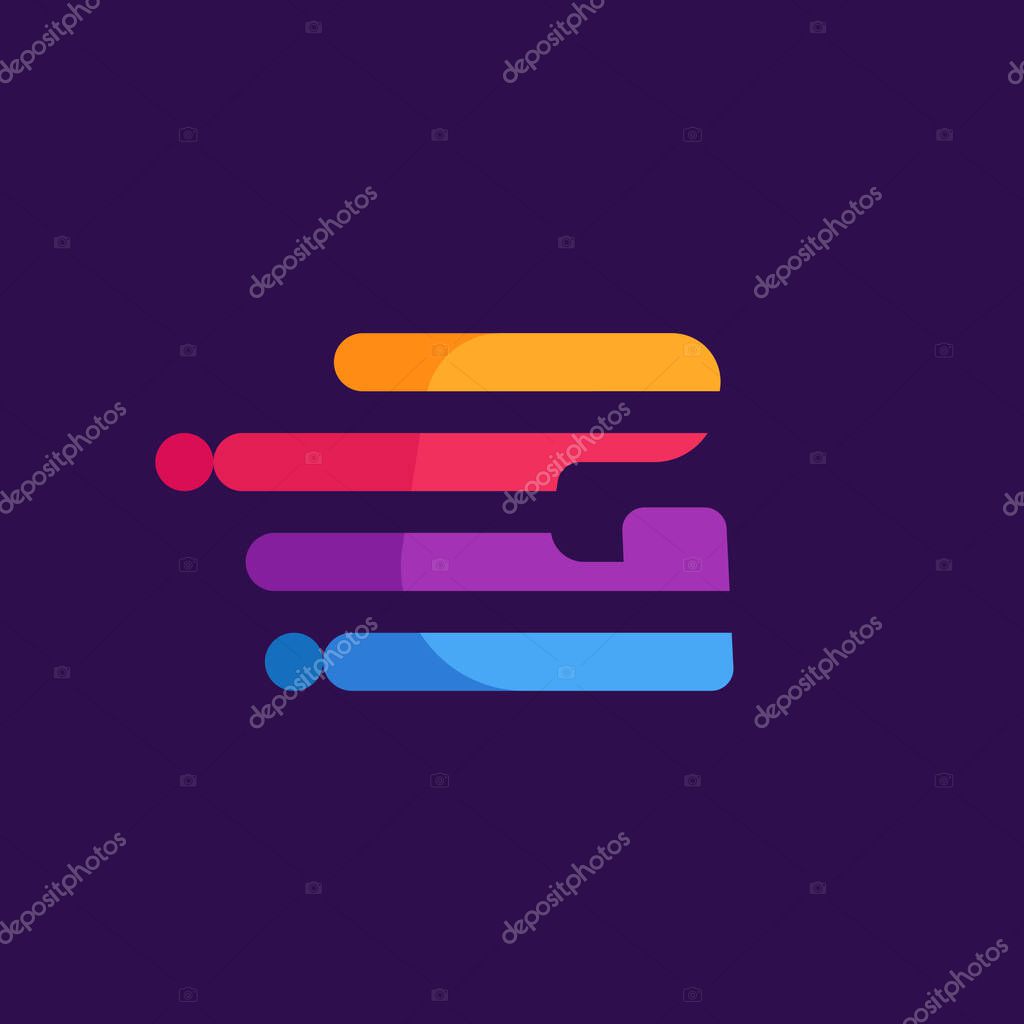 Letter G speed lines logo design template. Colorful creative unique icon for multimedia ads, creative poster, sport identity, etc.