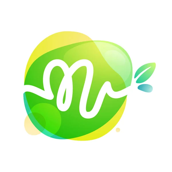 Векторная Зеленая Эко Буква Логотипа Веганские Сырые Здоровые Пищевые Знаки — стоковый вектор