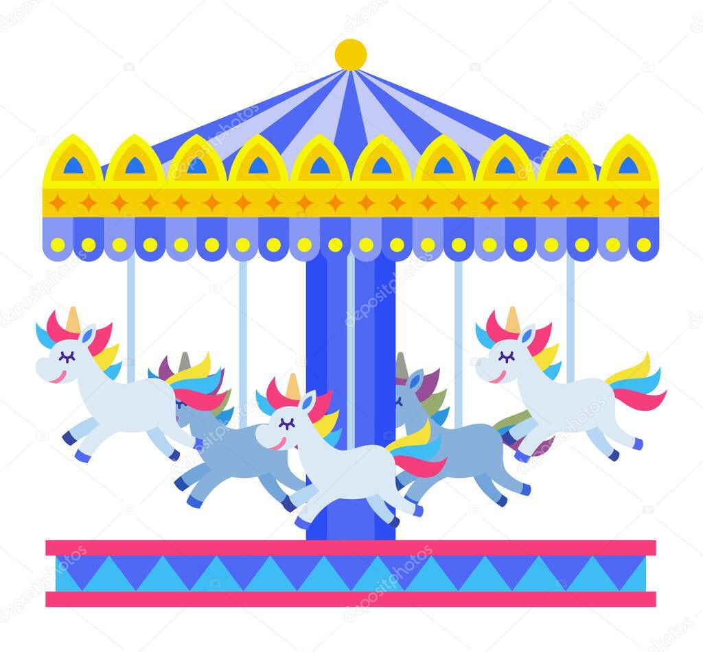 Horse carousel vector icon flat isolated