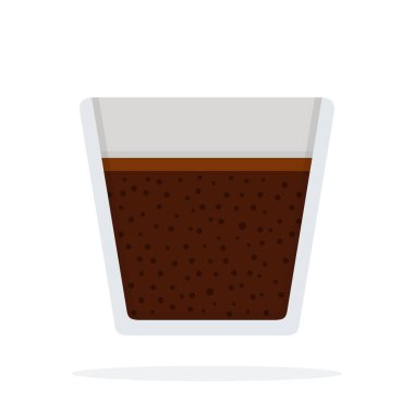 Cam vektör simgesinde espresso izole edilmiş.