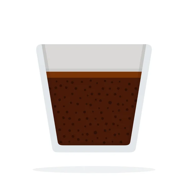 Espresso într-o pictogramă vectorială de sticlă izolată — Vector de stoc