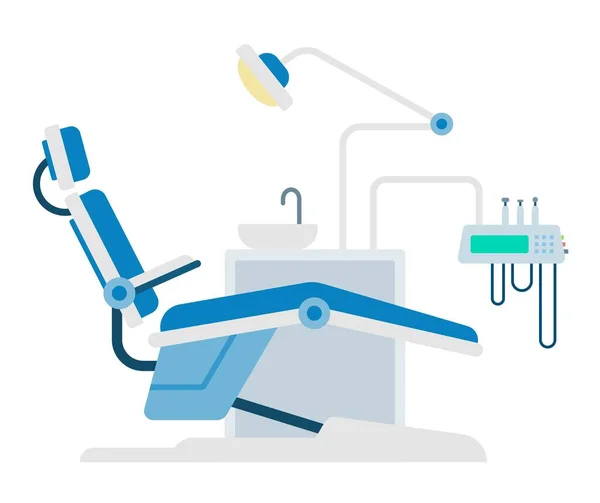 Οδοντιατρικός χώρος εργασίας με εργαλεία διάνυσμα εικονίδιο επίπεδη απομονωμένη — Διανυσματικό Αρχείο