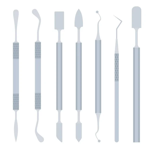 Diş spatulası biçimlendirme vektör simgesi düz izole
