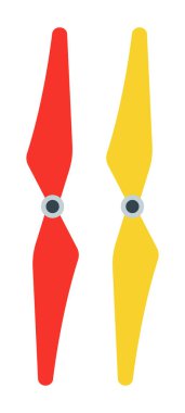 Bir kuadkopter vektör ikonunda iki pervane düz.