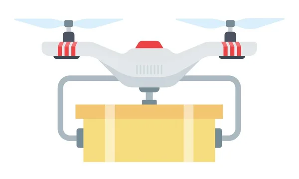 Drone csomag szállítási vektor ikon lapos elszigetelt — Stock Vector