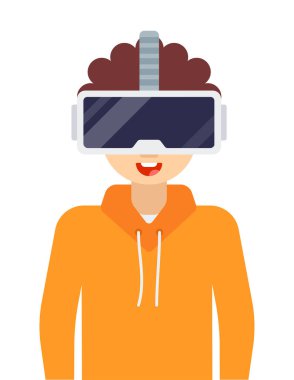 Sanal gerçeklik gözlükleri Kablosuz vektör simgesi.