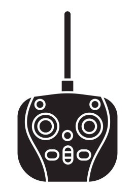 Alıcı ile uzaktan kontrol, anten göstergesi ve kontrol kolu vektör simgesi düz izole.