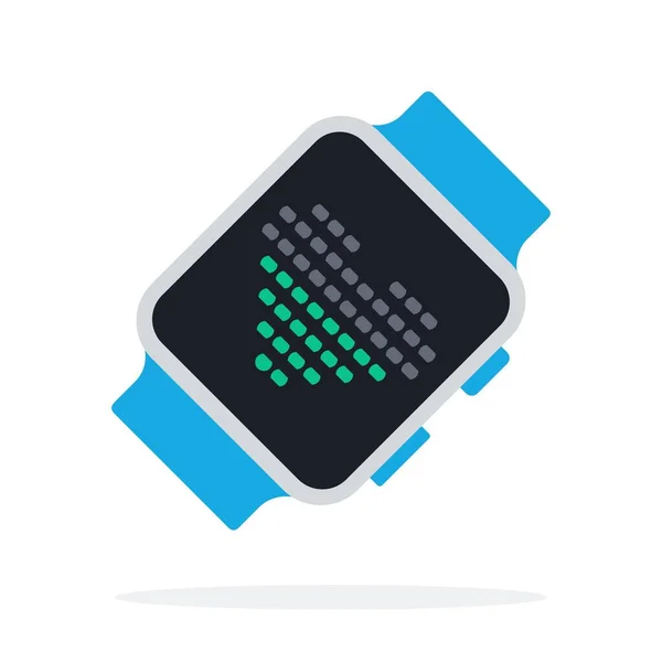Bracelet de fitness avec affichage carré et indicateur Trackers de fitness icône vectorielle plat isolé . — Image vectorielle