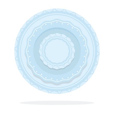 Masa adabı. Farklı boyutlarda servis tabağı yığın düz izole