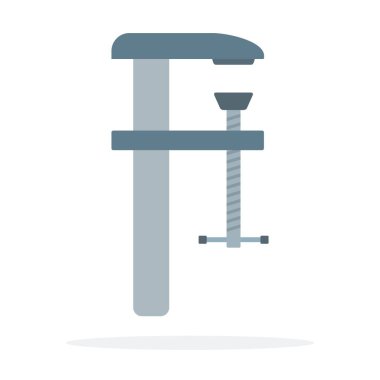 Tahta işleme vektörü simgesi için metal klemp izole edildi