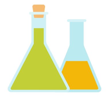 Üçgen laboratuvar şişeleri vektör simgesi düz izole