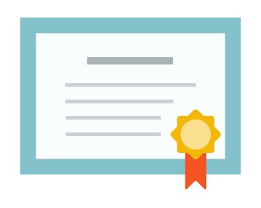 Madalya vektör ikonuna sahip tıp diploması.