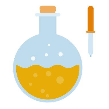 Pipet vektör simgesine sahip laboratuar ampulü izole edildi