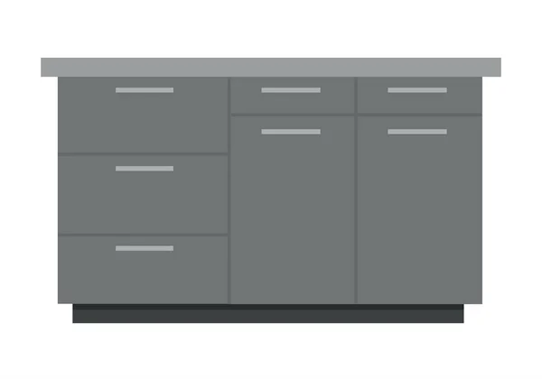 Кухонный шкаф векторная иконка плоская изолированная иллюстрация — стоковый вектор