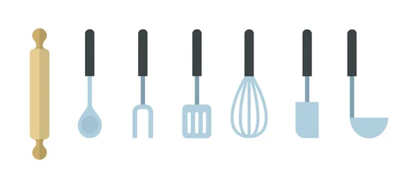 Kit utensili da cucina icona vettoriale piatta isolata — Vettoriale Stock