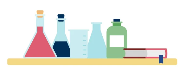 Instrumentos químicos de laboratório ilustração vetorial em estilo plano . —  Vetores de Stock