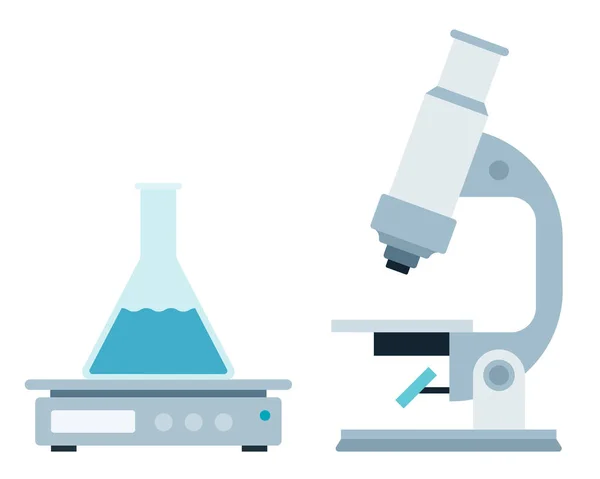 Illustration vectorielle d'instruments médicaux de laboratoire en style plat . — Image vectorielle