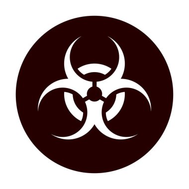 Dikkat Uyarı İşareti, Biyolojik Tehlike vektör simgesi düz izole