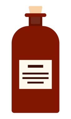 Tıbbi kahverengi cam şişe vektör simgesi düz izole