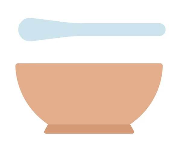 Ceramic mortar with pestle vector icon flat isolated — Stock Vector