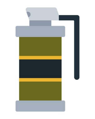 El bombası ışığı, gürültü, duman vektörü simgesi izole edildi.