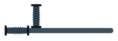 Kauçuk sopa, polis giysisi vektör simgesi düz izole.