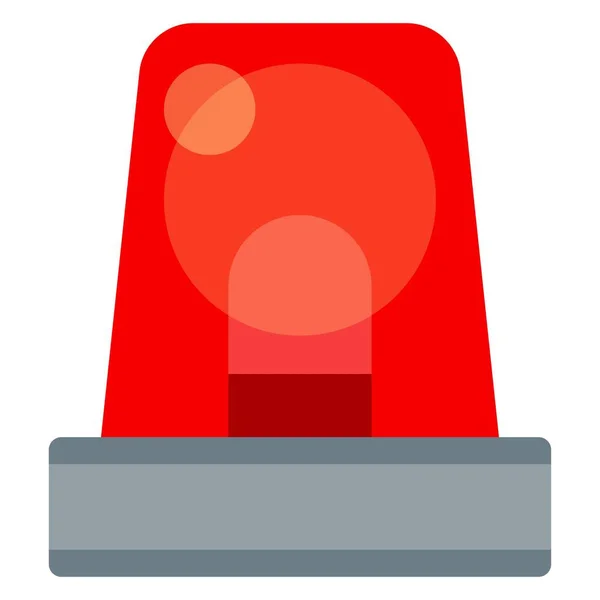 Lampeggiante rosso chiaro, elemento di un'icona vettore auto della polizia piatta isolato . — Vettoriale Stock