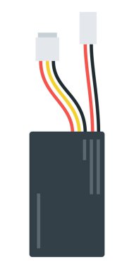 Düz dizayn içinde kuadrokopter vektör çizimi için pil şarj cihazı