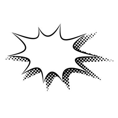 Patlama şekilli konuşma balonu düz ikon vektörü izole edildi.