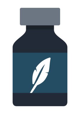 Vektör simgesini yazmak için mürekkep izole edildi